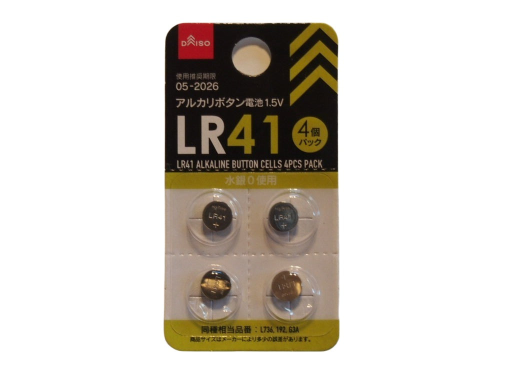 アルカリボタン電池（ＬＲ４１、４個） ダイソー(DAISO)
