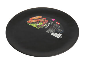 深月レンジ食器（丸皿、黒） ダイソー(DAISO)