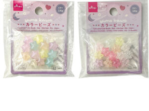 ゆめかわカラービーズ（スター、横穴、ミックス、１４個） ダイソー(DAISO)