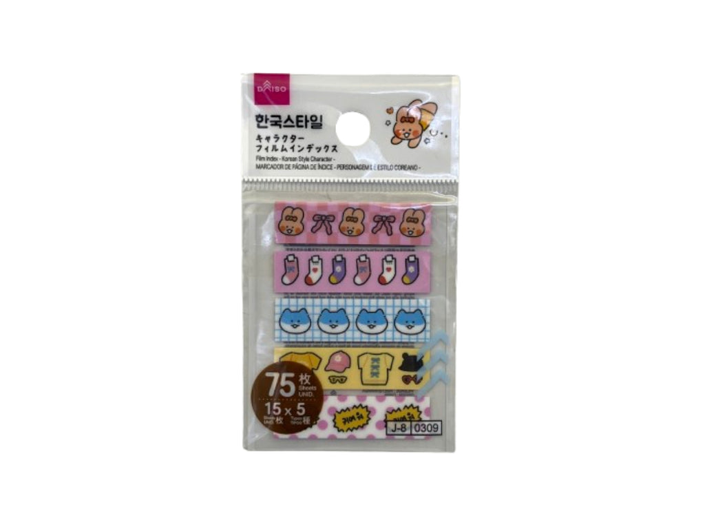 フィルムインデックス（韓国スタイルキャラクター、１５枚×５種） ダイソー(DAISO)