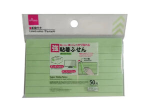 強粘着ふせん（罫線付、緑） ダイソー(DAISO)
