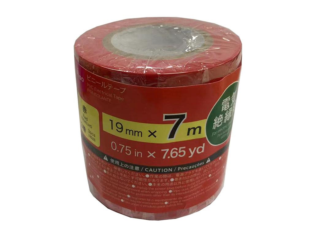ビニールテープ（赤、３巻） ダイソー(DAISO)
