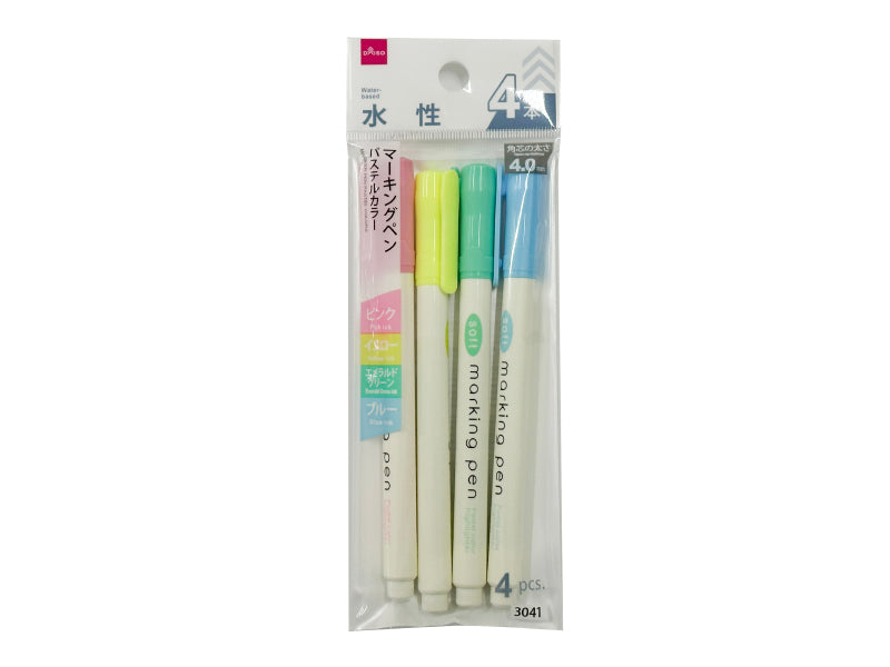 マーキングペン（パステルカラー、４本） ダイソー(DAISO)