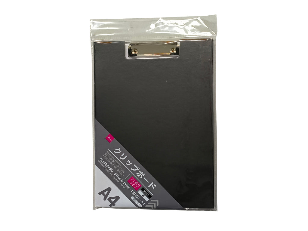 クリップボード（２つ折りタイプ、紙、Ａ４ 黒） ダイソー(DAISO)