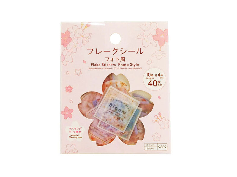 フレークシール（さくらフォト風、４０枚） ダイソー(DAISO)