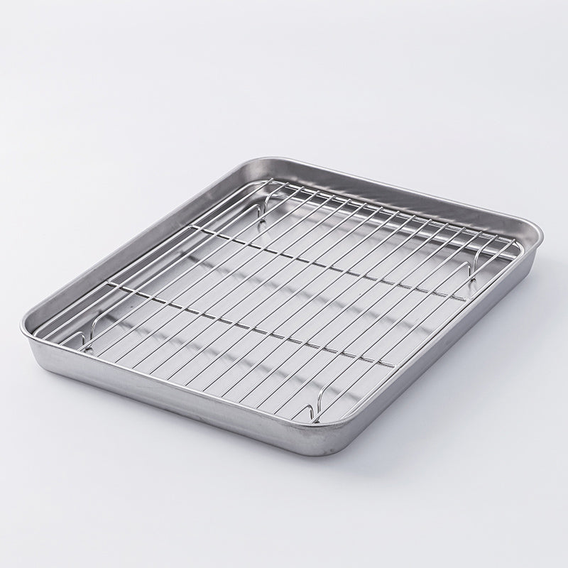 ステンレストレイ（網付）２８．５ｃｍ×２３．５ｃｍ×２．８ｃｍ ダイソー(DAISO)