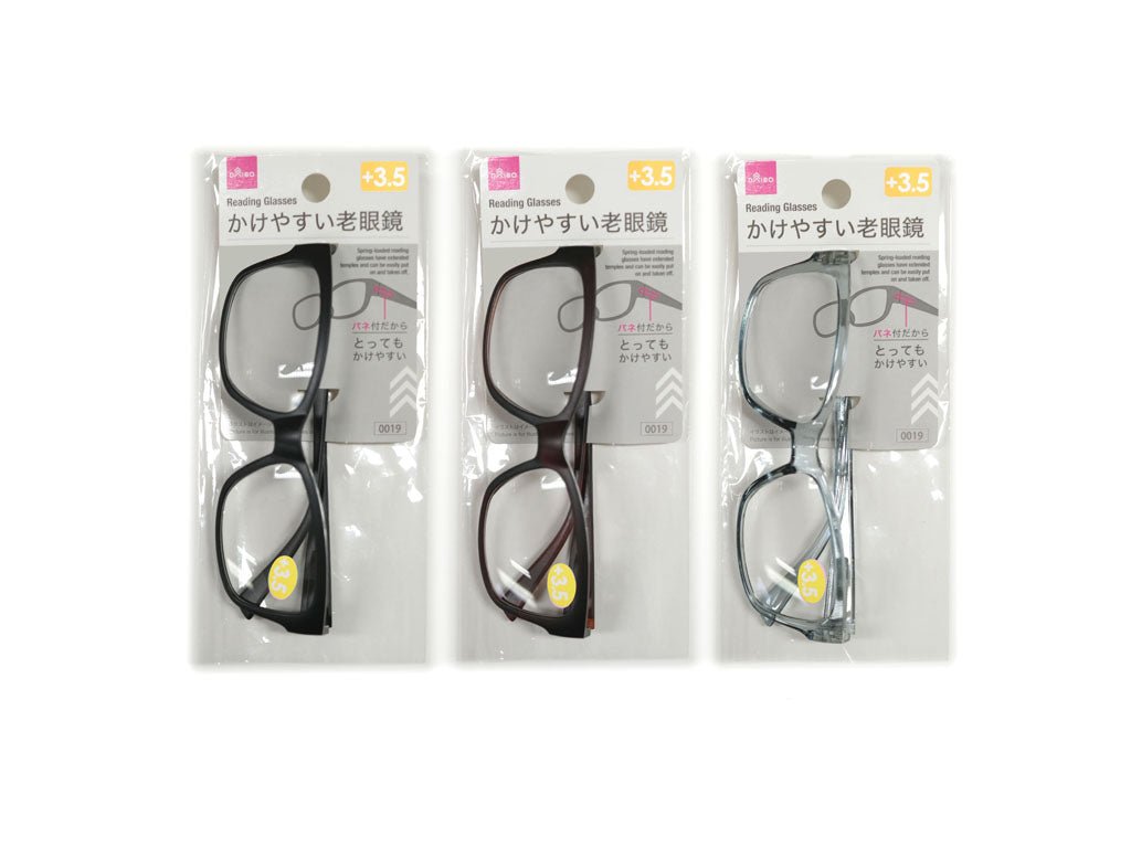 バネ付老眼鏡（ボストン、３．５度数） ダイソー(DAISO)