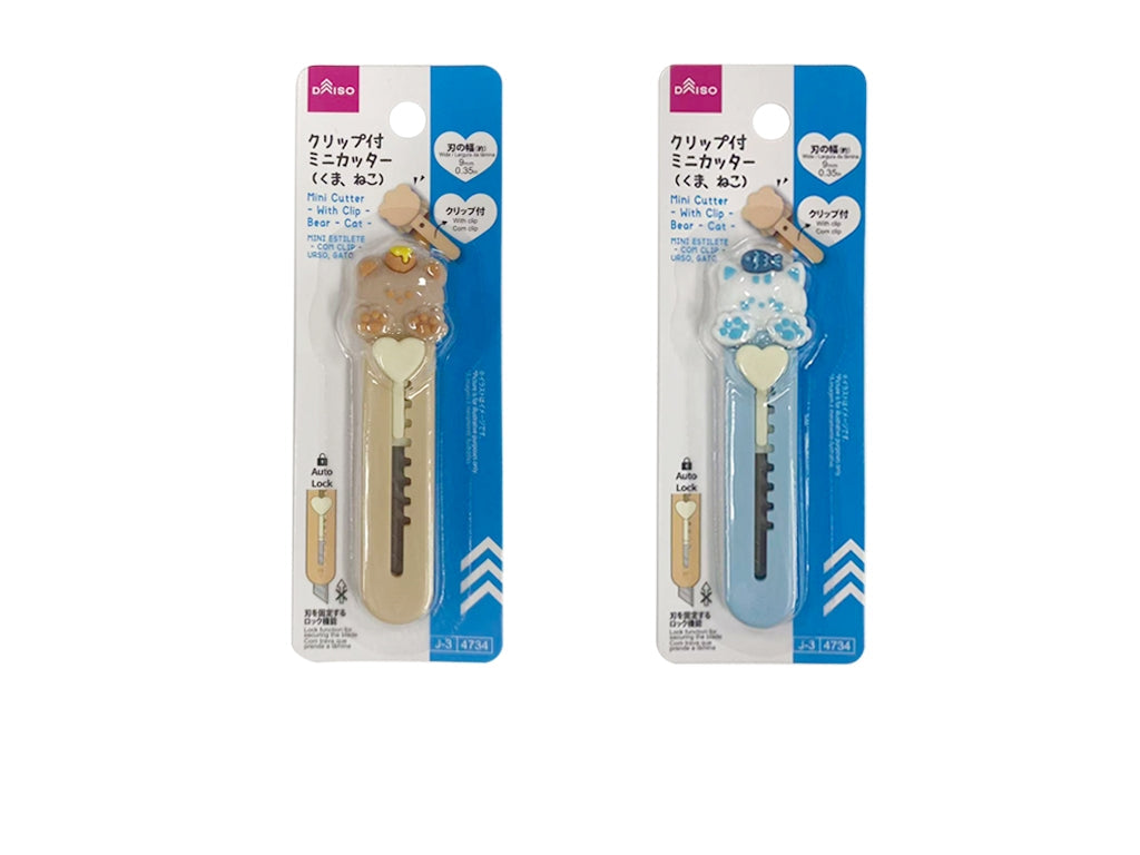 クリップ付ミニカッター（くま、ねこ） ダイソー(DAISO)