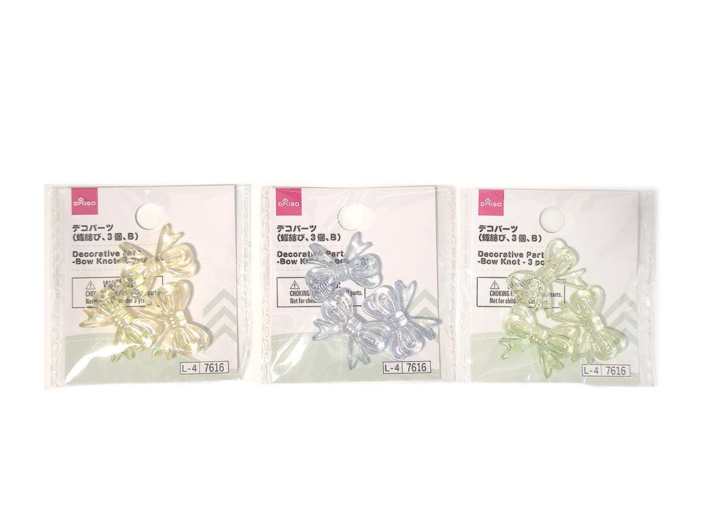 デコパーツ（蝶結び、３個、Ｂ） ダイソー(DAISO)