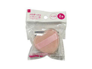 パウダーパフ（ケース付、ハート、２個） ダイソー(DAISO)