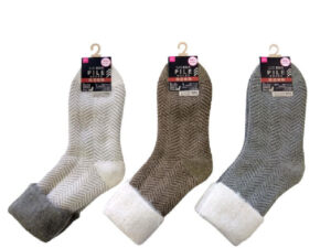 裏起毛パイルソックス（吸湿発熱、暮らし、ヘリンボン） ダイソー(DAISO)