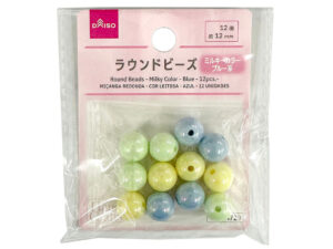 ラウンドビーズ（ミルキーカラー、ブルー系、１２個） ダイソー(DAISO)