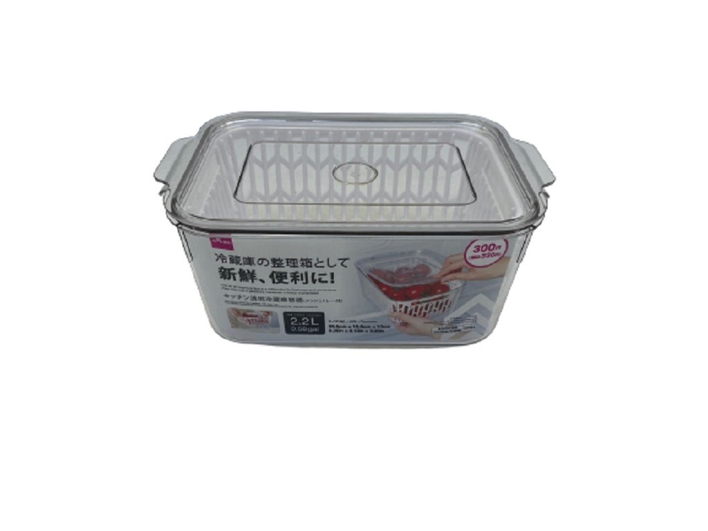 キッチン透明冷蔵庫容器（メッシュトレー付） ダイソー(DAISO)