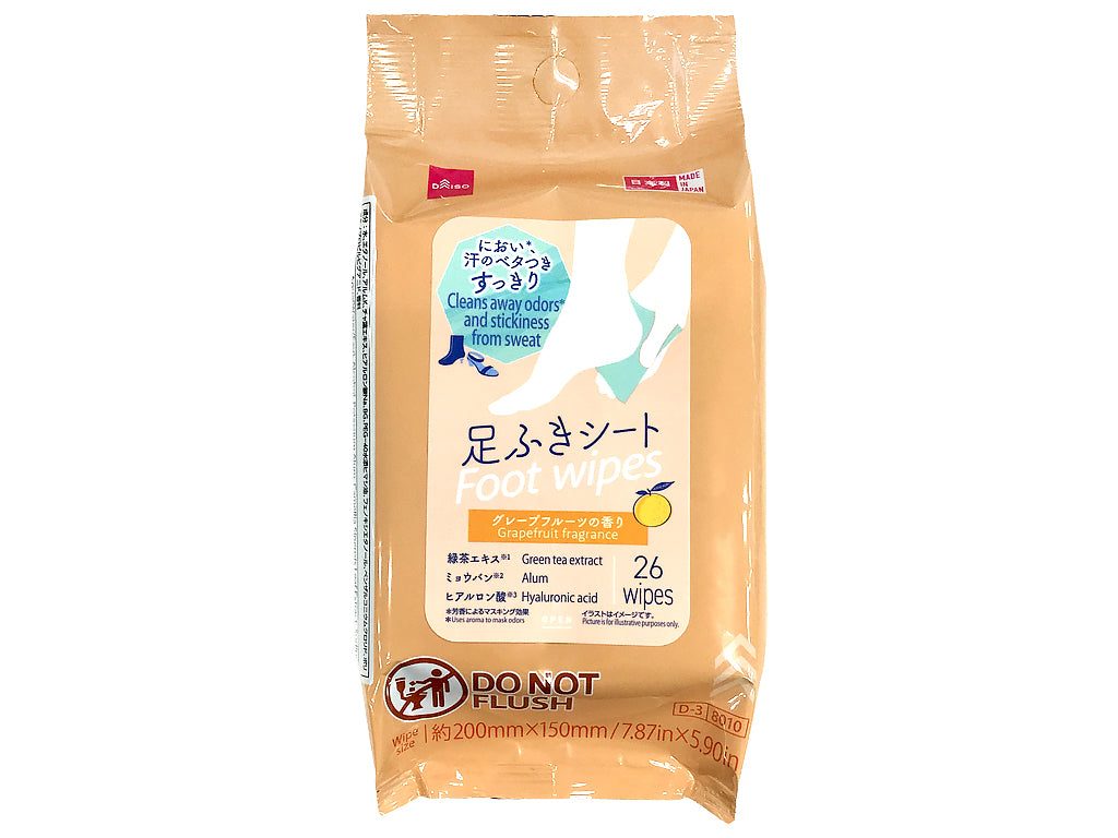 すっきり足ふきシート（グレープフルーツの香り、２６枚） ダイソー(DAISO)