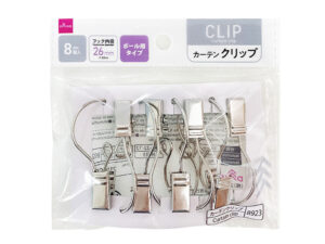カーテンクリップ（ポール用、シルバーカラー、８個） ダイソー(DAISO)