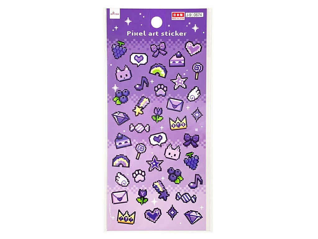 シール（ピクセルアート、パープル） ダイソー(DAISO)