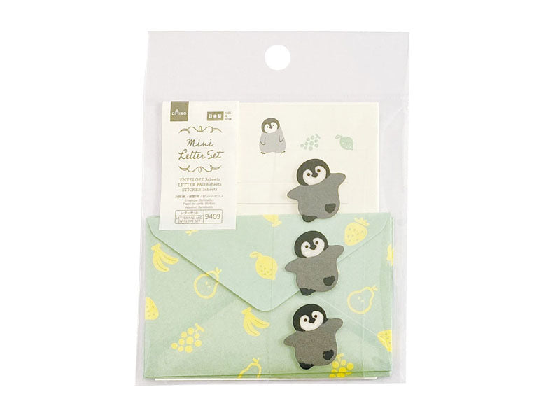 ふわふわアニマルミニレターセット（ペンギン） ダイソー(DAISO)