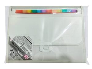 Ａ４窓付ファイルホルダー（仕切り付、１３ポケット、ホワイト） ダイソー(DAISO)