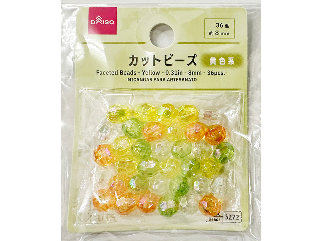 カットビーズ（黄色系、３６個） ダイソー(DAISO)