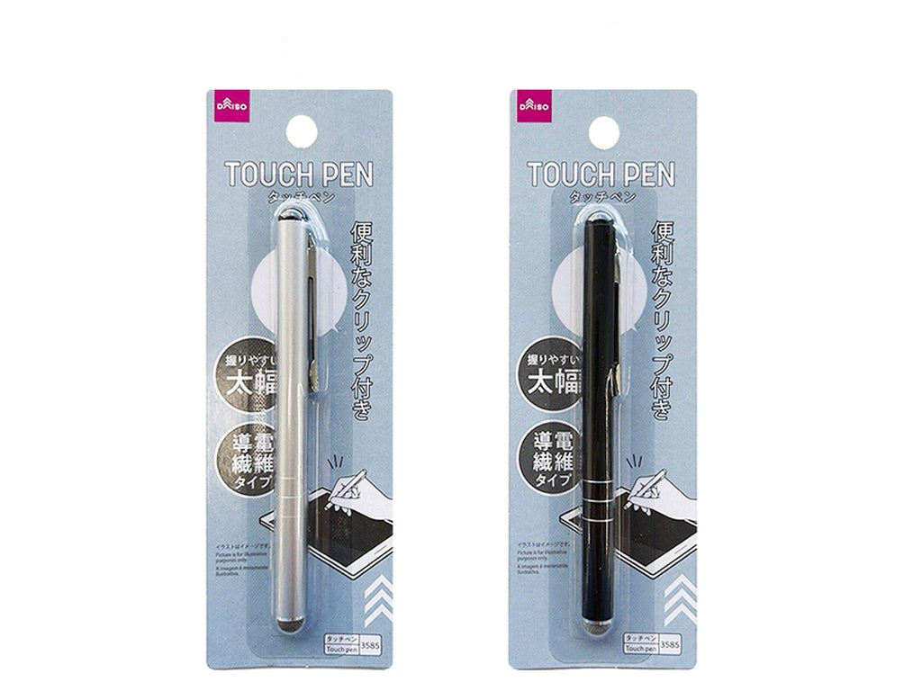 タッチペン（導電繊維、シルバーカラー・ブラック） ダイソー(DAISO)