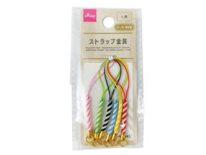 ストラップ金具（ボーダー根付紐、６色） ダイソー(DAISO)