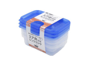 レンジパック（エア弁付、３個、ブルー） ダイソー(DAISO)