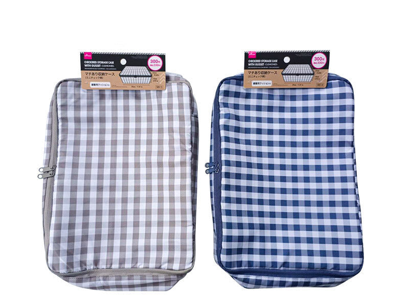 マチありチェック収納ケース（クッション付） ダイソー(DAISO)