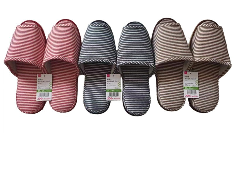 前開き吊り込みスリッパ（ボーダー） ダイソー(DAISO)