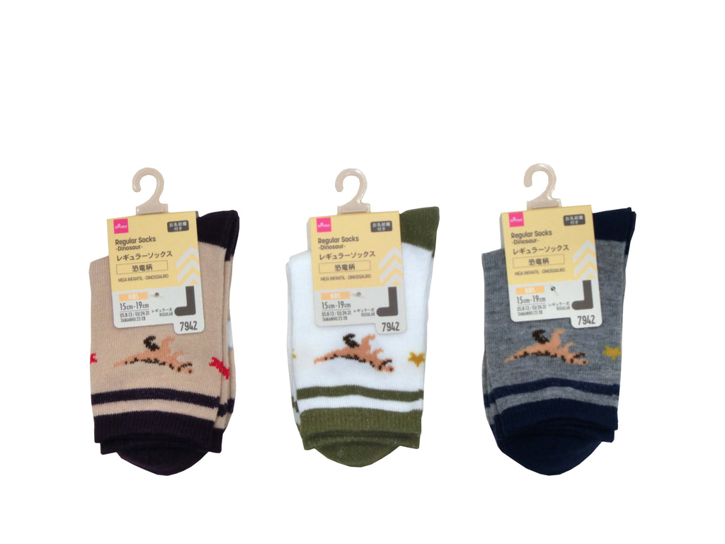 レギュラーソックス（キッズ、恐竜柄） ダイソー(DAISO)