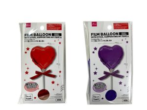 フィルムバルーン（ハート型、スティック付、推し活Ａ） ダイソー(DAISO)