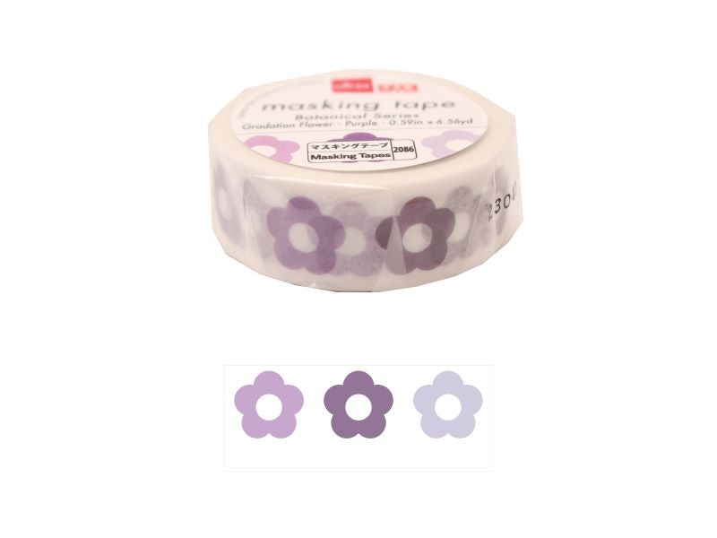 マスキングテープ（ボタニカルシリーズ、グラデーションフラワー、パープル） ダイソー(DAISO)
