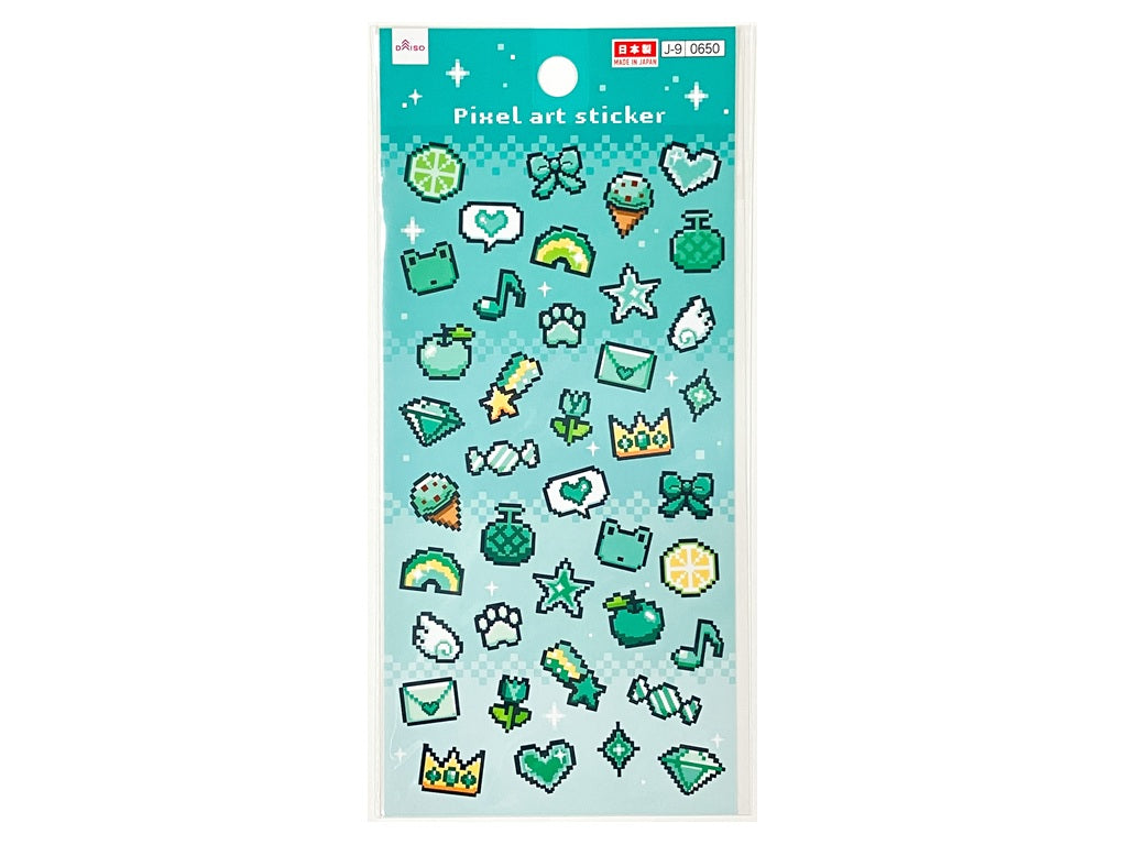 シール（ピクセルアート、ミント） ダイソー(DAISO)