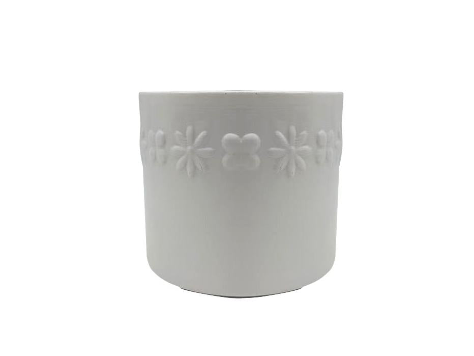 テラコッタ植木鉢（フラワー、白） ダイソー(DAISO)