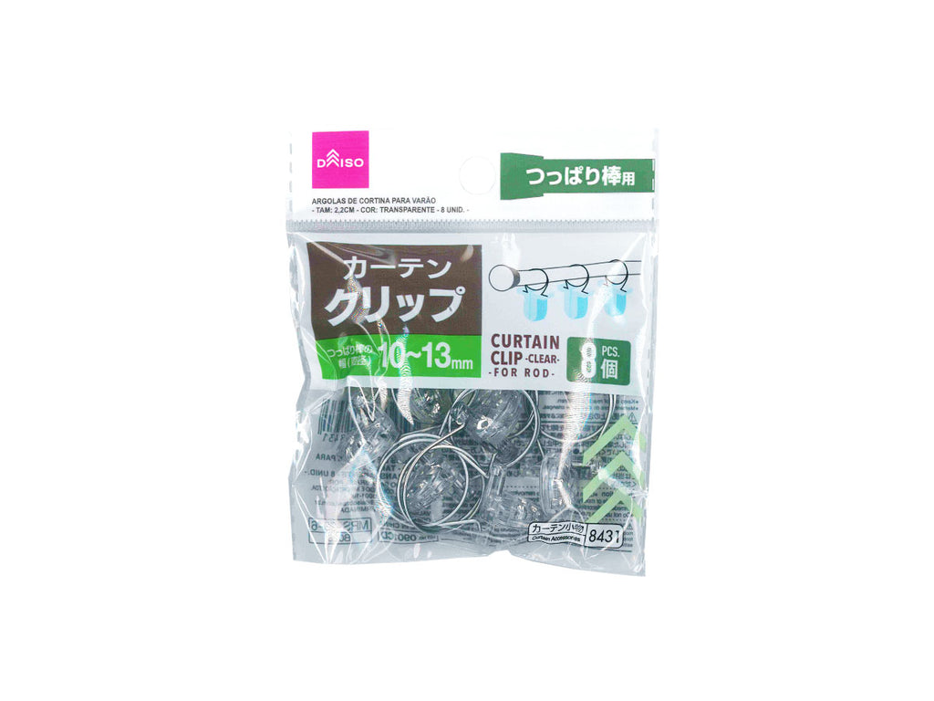 カーテンクリップ（ポール用、透明、８個） ダイソー(DAISO)