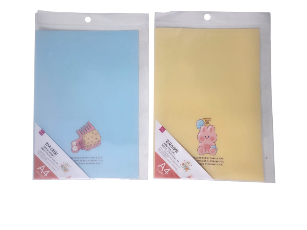 ３ポケットホルダー（韓国スタイルラビットオンニ、Ａ４） ダイソー(DAISO)