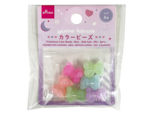 ゆめかわカラービーズ（ベア、横穴、ミックス、６個） ダイソー(DAISO)