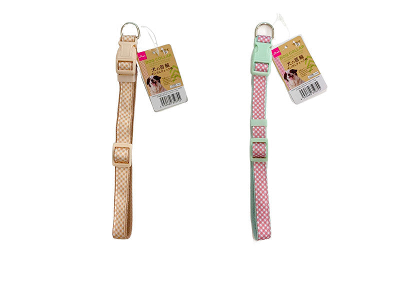 犬の首輪（中型犬用、ギンガムチェック柄） ダイソー(DAISO)