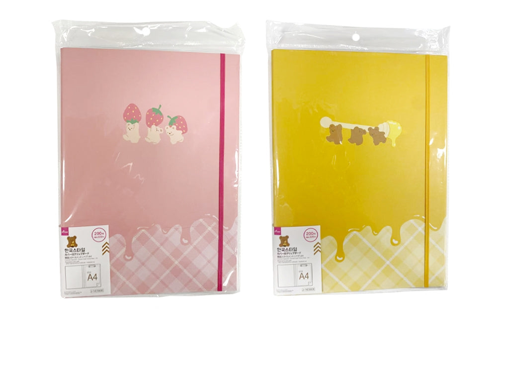 カバー付クリップボード（韓国スタイルトントンベア、Ａ４） ダイソー(DAISO)