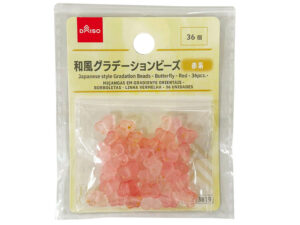 和風グラデーションビーズ（バタフライ、赤系、３６個） ダイソー(DAISO)