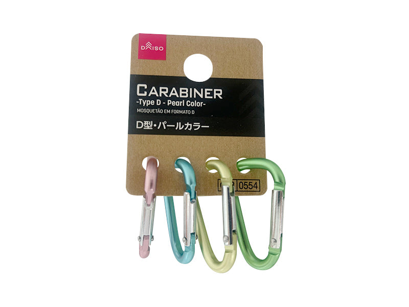 Ｄ型カラビナ（４個、パールカラー） ダイソー(DAISO)