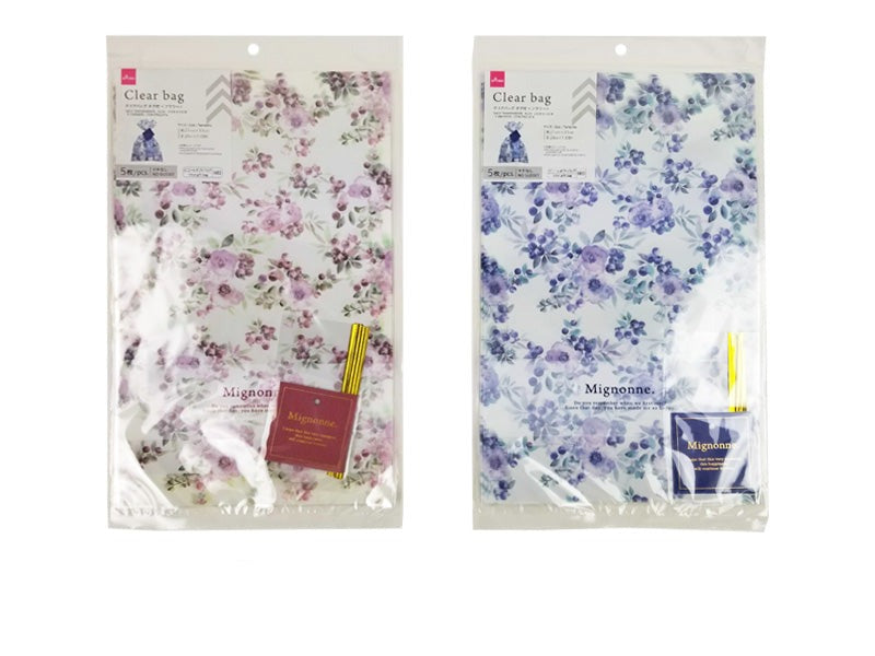 クリアバッグ（フラワー、タグ付、５枚） ダイソー(DAISO)