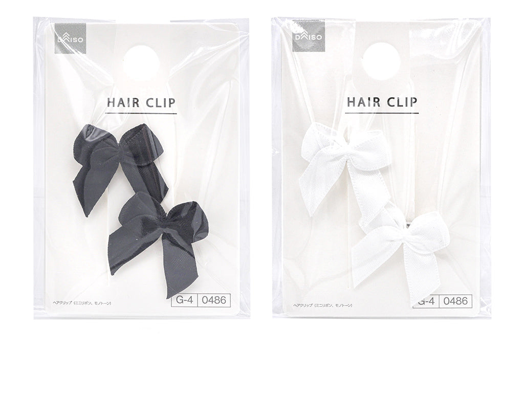 ヘアクリップ（ミニリボン、モノトーン） ダイソー(DAISO)