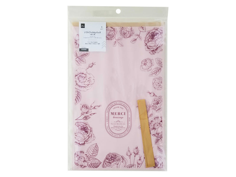 ソフトフィルムバッグ（アンティークフラワー、リボン付） ダイソー(DAISO)