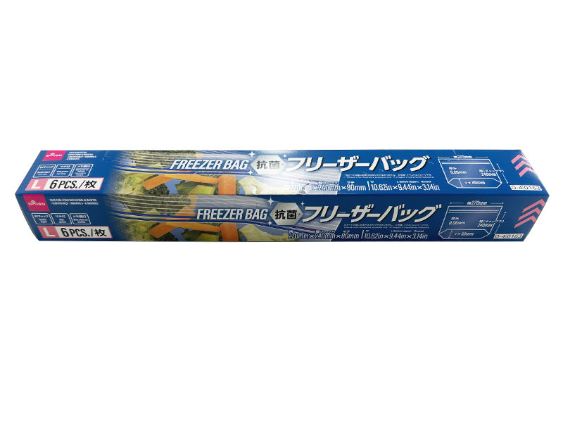 抗菌Ｗチャックフリーザーバッグ（マチ付、Ｌ、６枚） ダイソー(DAISO)