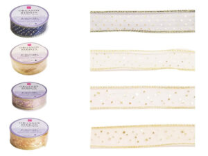 オーガンジーリボン（ドット＆スター、ワイヤー入） ダイソー(DAISO)