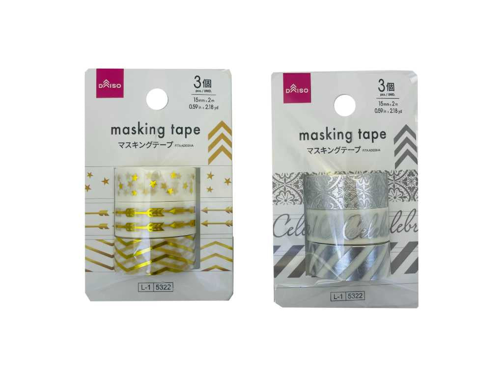 マスキングテープ（箔押し、３個） ダイソー(DAISO)