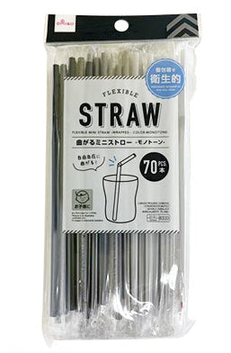 曲がるミニストロー（モノトーン、７０本、透明袋入） ダイソー(DAISO)