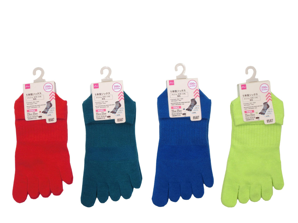 ５本指ソックス（ショート、メッシュ、サポート付、無地） ダイソー(DAISO)