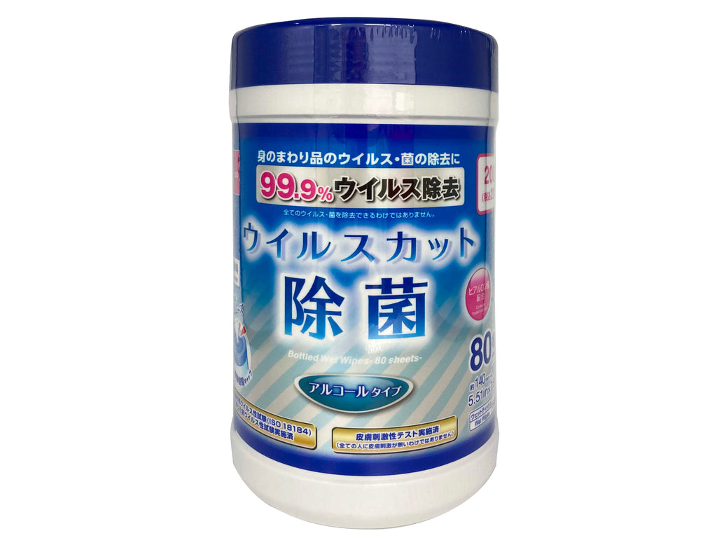ウイルスカット除菌ボトルウェットティッシュ（８０枚） ダイソー(DAISO)