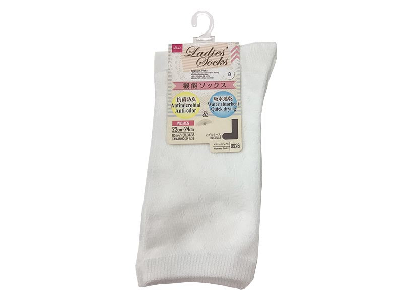レギュラーソックス（白、吸水速乾、抗菌防臭） ダイソー(DAISO)